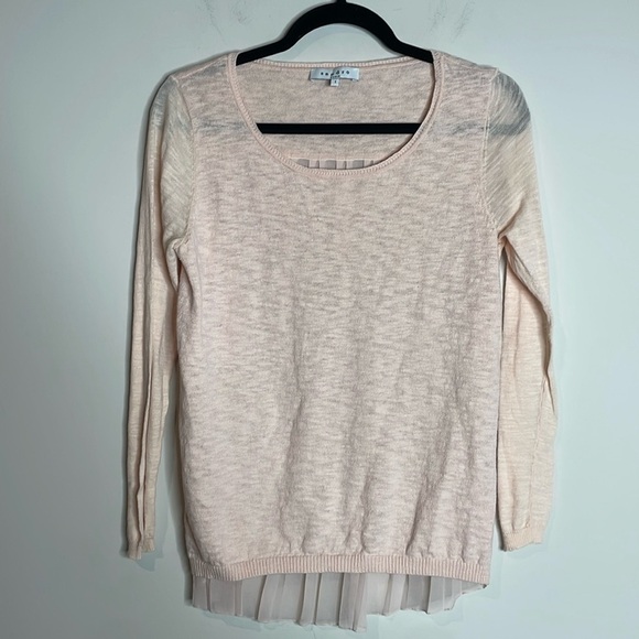 Sandro | Women’s Pink Linen Blend Top Satin Back Size Small - Picture 1 of 6